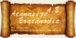Atanasije Bratanović vizit kartica